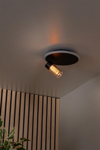 Lucide EVERINA - Flush ceiling light - Ø 23 cm - LED Dim. - CCT - 2200K/6500K - Black